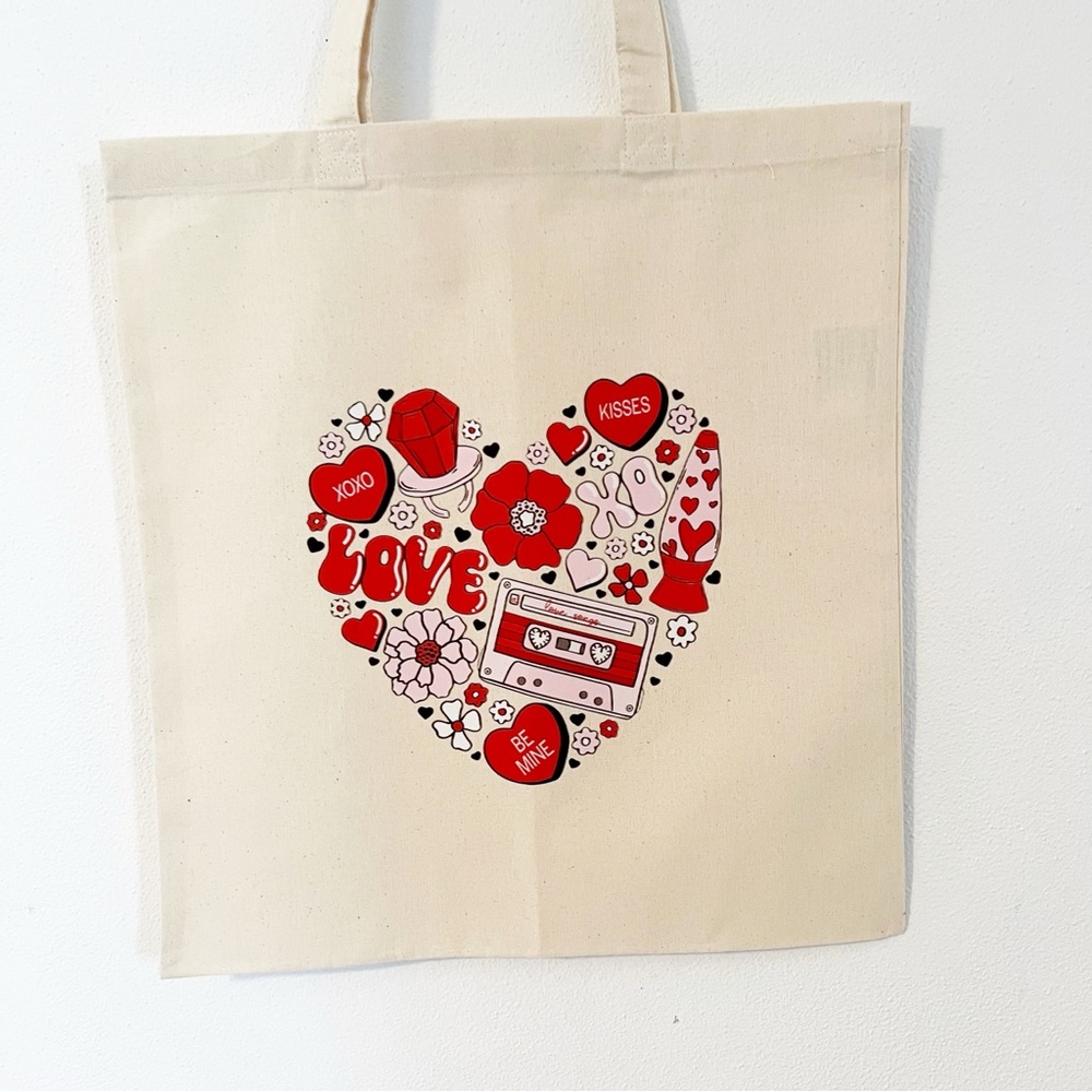Reusable Canvas Tote Bag with Graphic for Women Gift Sturdy Cotton Tote